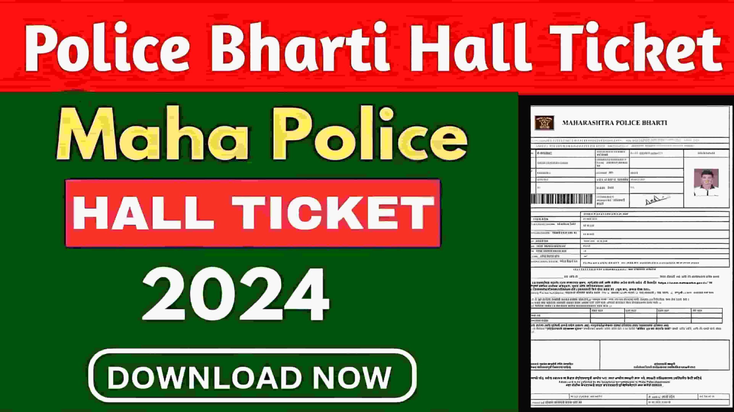 Maharashtra Police Bharti Recruitment 2024 and Hall Ticket