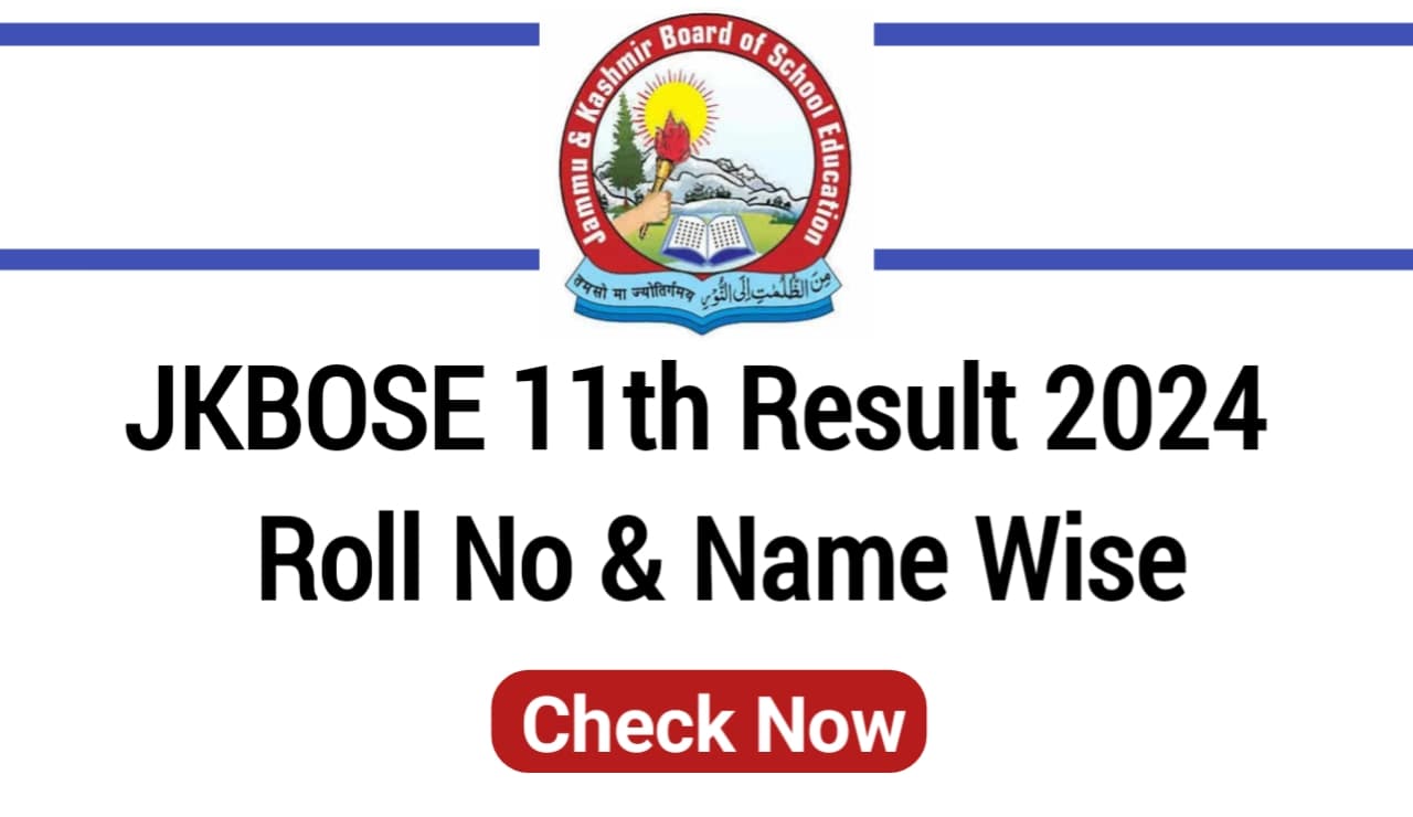 JKBOSE 11th Result 2024 Roll No & Name Wise